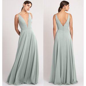 Jenny Yoo Hollis Bridesmaid Wedding Guest Dress Morning Mist NWT